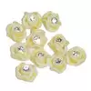 CERAMIC ART FLOWERS WITH CRYSTAL - YELLOW