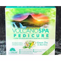 LA PALM VOLCANO PEDICURE 5 STEPS SPA IN A BOX WITH BUBBLING & FIZZING GREEN TEA & ALOE VERA