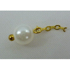 NAIL DANGLE - PEARL WHITE WITH GOLD CHAIN