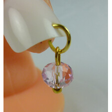 NAIL DANGLE - GLASS STONE PINK