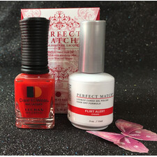 LECHAT FLIRT ALERT PERFECT MATCH GEL POLISH & NAIL LACQUER PMS187 -.5OZ/15ML LUSH REDS COLLECTION