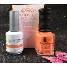 LECHAT PEACH BLAST PERFECT MATCH GEL POLISH & NAIL LACQUER PMS202 -.5OZ/15ML RETRO REMIX COLLECTION