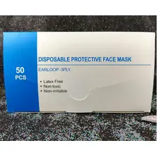 DISPOSABLE EAR LOOP FACE MASK - BLUE BOX 50PCS