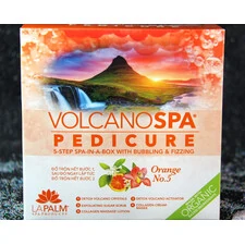 LA PALM VOLCANO PEDICURE 5 STEPS SPA IN A BOX WITH BUBBLING & FIZZING ORANGE N 5
