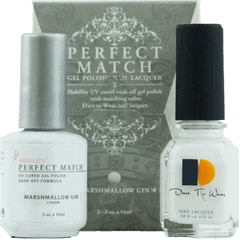 LECHAT PERFECT MATCH GEL POLISH & NAIL LACQUER MARSHMALLOW GIN 2-.5OZ/15ML