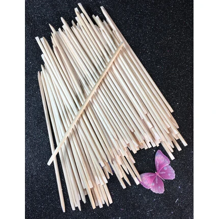 BIRCHWOOD CUTICLE ROUND STICKS WITH BEVELED TIPS 100PCS 7" (18CM)