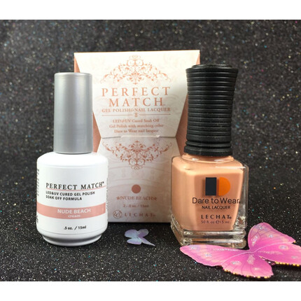 LECHAT PERFECT MATCH NUDE BEACH PMS177 GEL POLISH & NAIL LACQUER -.5OZ/15ML - PMS177