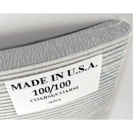 BANANA NAIL FILE 100/100 GRIT COARSE - 50 PACK