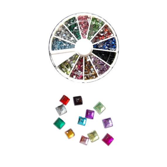 ACRYLIC SQUARE STONES -12 COLORS