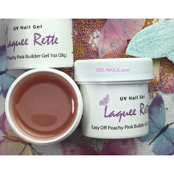 LAQUEE RETTE - EASY OFF UV BUILDER GEL - PEACHY PINK 1OZ (28G)