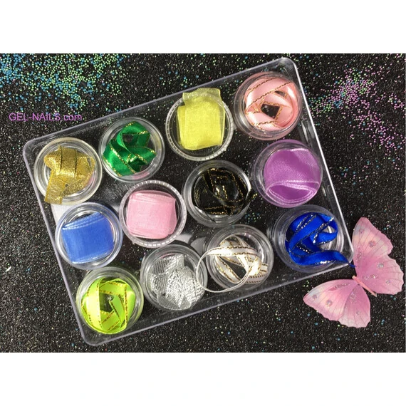 NAIL ART SILK FABRIC SET 23228 - 12 COLORS