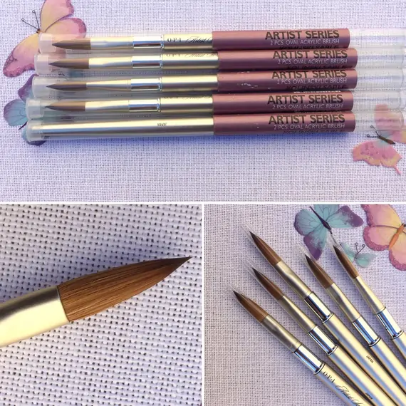 OPI ARTIST SERIES OVAL ACRYLIC KOLINSKI SABLE 2-PIECE BRUSH #8