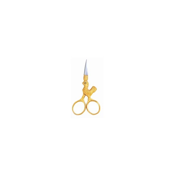 ROOSTER NAIL SCISSORS / GOLD PLATED 9CM