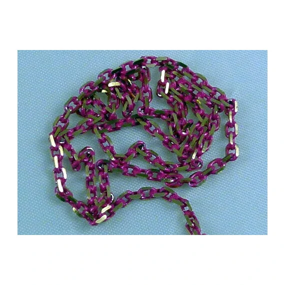 NAIL ART METAL GOLD/RED CHAIN 12 INCHES