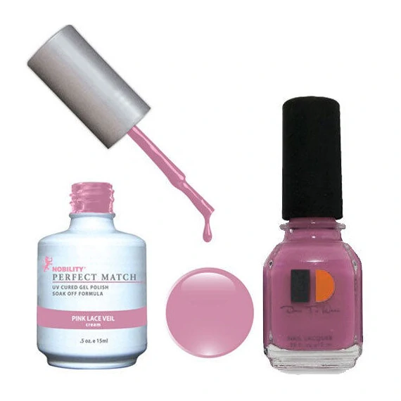 LECHAT PERFECT MATCH GEL POLISH & NAIL LACQUER PINK LACE VEIL .5OZ/15ML LECHAT PERFECT MATCH GEL POLISH & NAIL LACQUER PINK LACE VEIL .5OZ/15ML