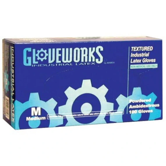 TEXTURED INDUSTRIAL LATEX GLOVES SMALL