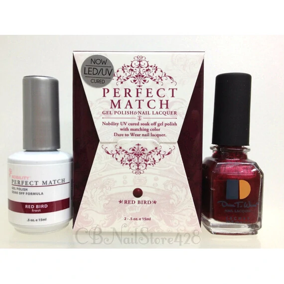LECHAT PERFECT MATCH GEL POLISH & NAIL LACQUER RED BIRD 2-.5OZ/15ML