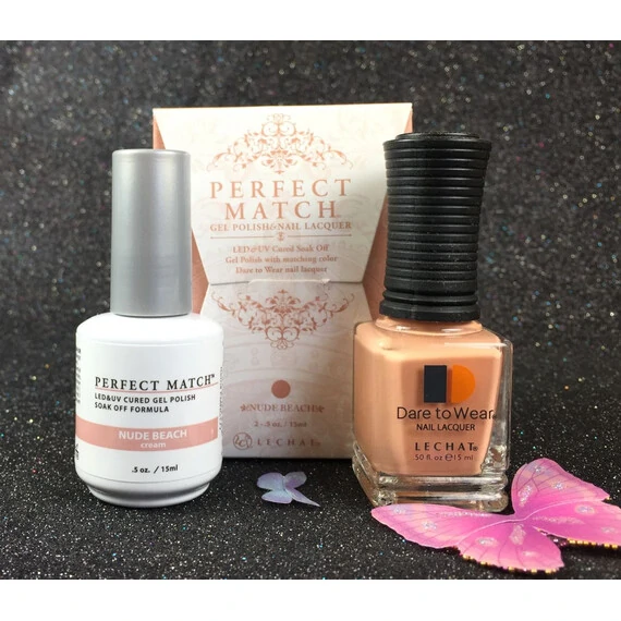 LECHAT PERFECT MATCH NUDE BEACH PMS177 GEL POLISH & NAIL LACQUER -.5OZ/15ML - PMS177