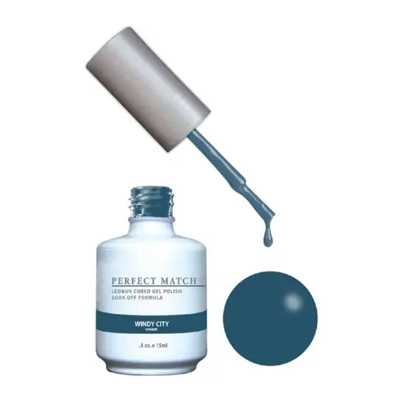 LECHAT PERFECT MATCH GEL POLISH & NAIL LACQUER WINDY CITY 2-.5OZ/15ML - PMS142