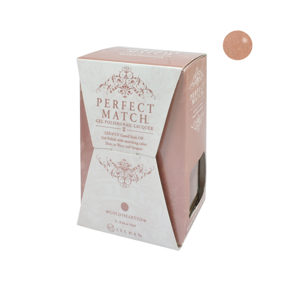 LECHAT PERFECT MATCH GEL POLISH & NAIL LACQUER GOLD HEARTED 2-.5OZ-15ML - PMS166