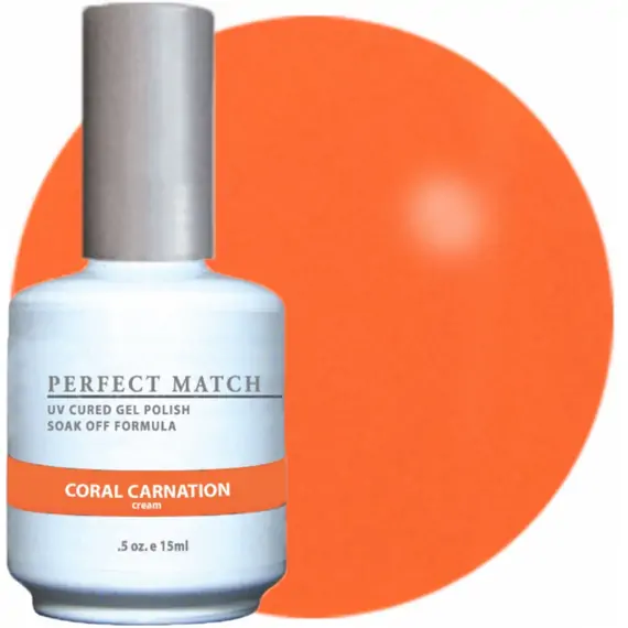 LECHAT PERFECT MATCH GEL POLISH & NAIL LACQUER CORAL CARNATION 2-.5OZ/15ML