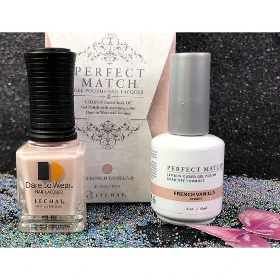 LECHAT FRENCH VANILLA PMS223 PERFECT MATCH GEL POLISH & NAIL LACQUER 2-.5OZ/15ML