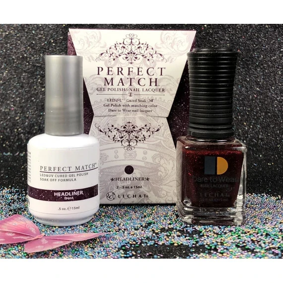 LECHAT HEADLINER PMS160 PERFECT MATCH GEL POLISH & NAIL LACQUER 2-.5OZ/15ML
