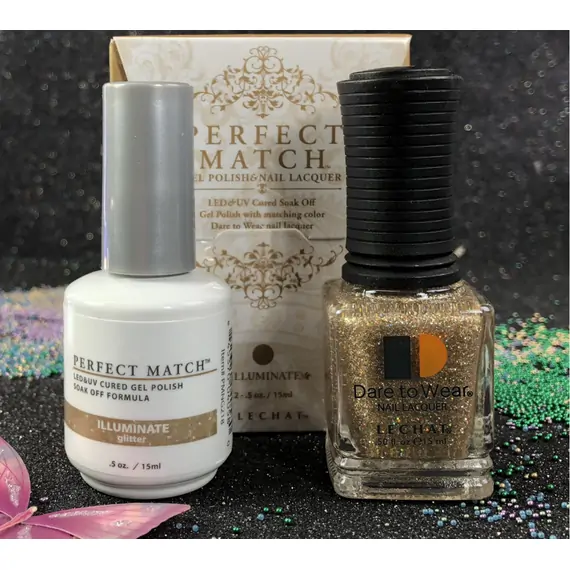 LECHAT ILLUMINATE PMS218 PERFECT MATCH MOON GODDESS COLLECTION GEL POLISH & NAIL LACQUER 2-.5OZ 15ML