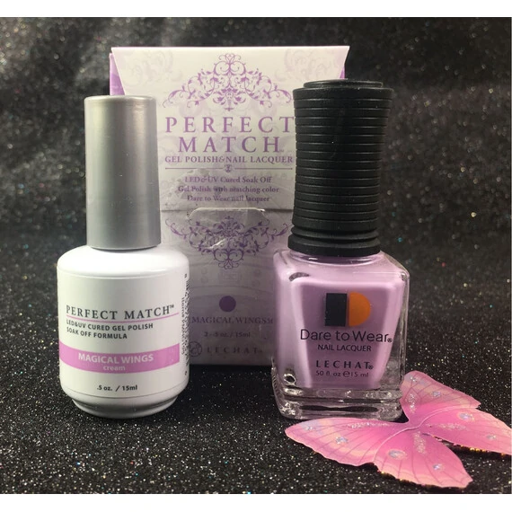 LECHAT MAGICAL WINGS FAIRY COLLECTION PERFECT MATCH GEL POLISH & NAIL LACQUER PMS198 -.5OZ/15ML