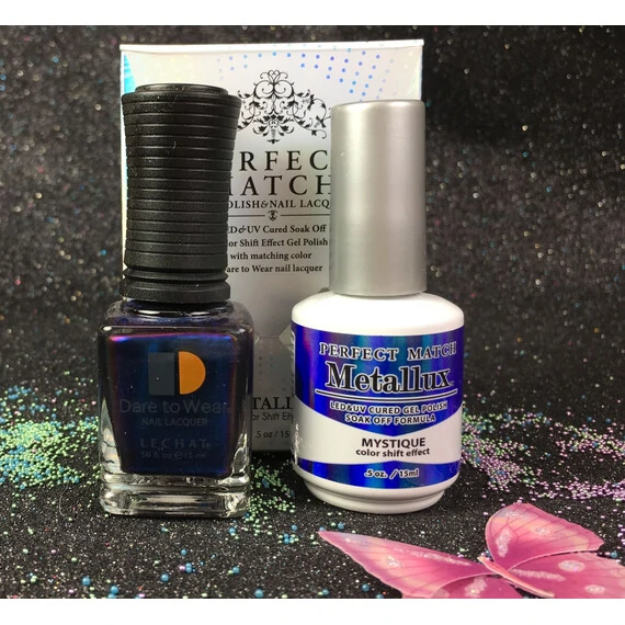 LECHAT PERFECT MATCH METALLUX MYSTIQUE MLMS06 GEL POLISH & NAIL LACQUER 2-.5OZ/15ML