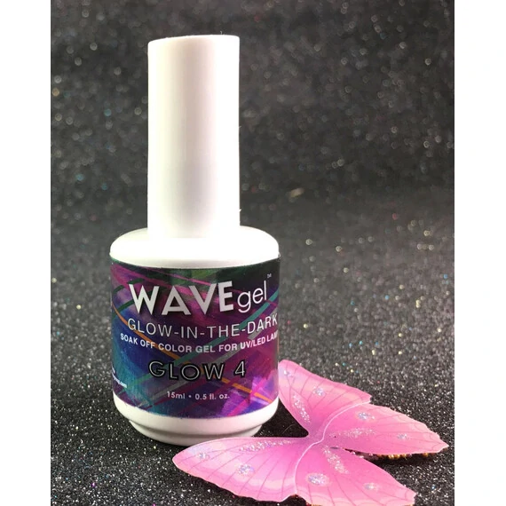 WAVE GLOW 4 SOAK OFF COLOR GEL POLISH GLOW IN THE DARK