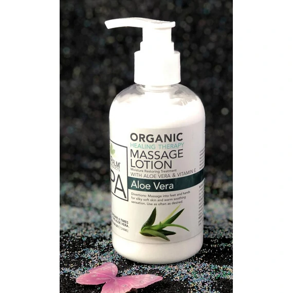 LA PALM SPA PRODUCTS - ORGANIC HEALING MASSAGE LOTION - ALOE VERA 8OZ-240ML