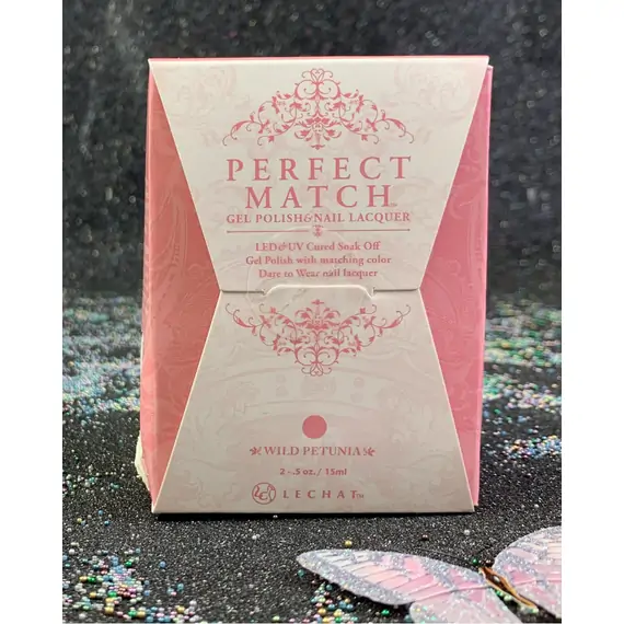 LECHAT WILD PETUNIA PMS247 PERFECT MATCH GEL POLISH & NAIL LACQUER 2 - 0.5 OZ 15ML