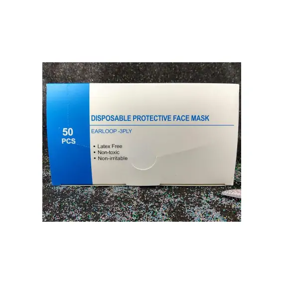 DISPOSABLE EAR LOOP FACE MASK - BLUE BOX 50PCS