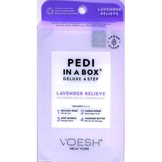 VOESH DELUXE PEDICURE IN A BOX 4 IN 1 - LAVENDER RELIEVE