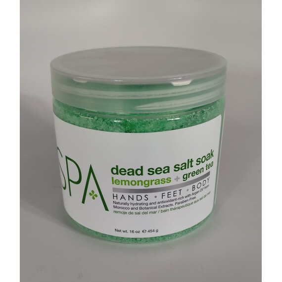BCL SPA DEAD SEA ORGANIC SALT SOAK LEMONGRASS + GREEN TEA 16 OZ 454 G