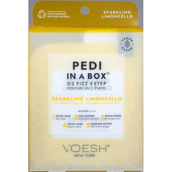 VOESH SPARKLING LIMONCELLO O2 FIZZ 5 STEP PEDI IN A BOX